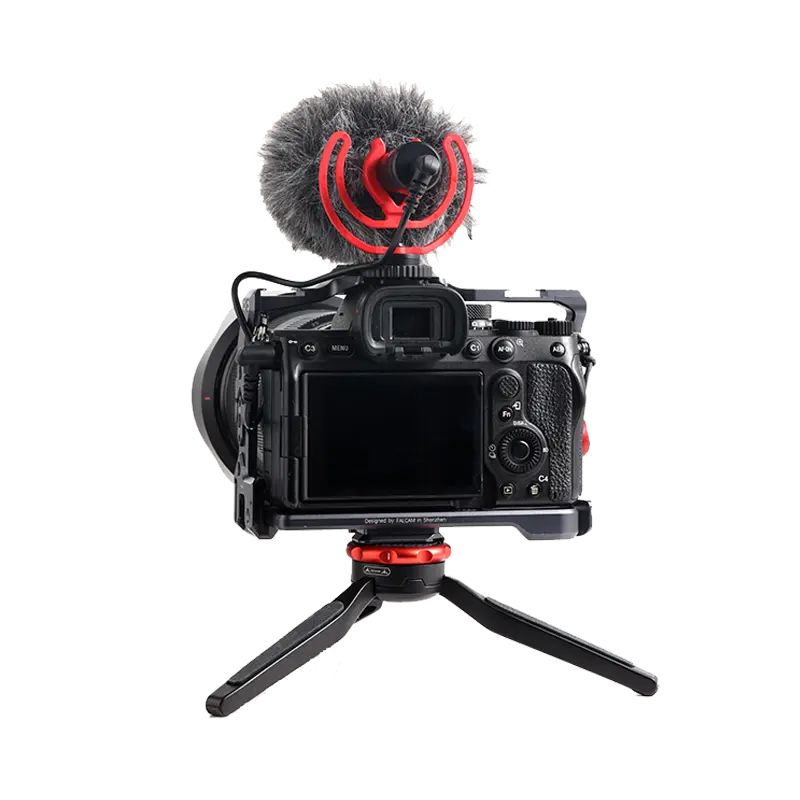 Boya microphone used with a camera as an example.