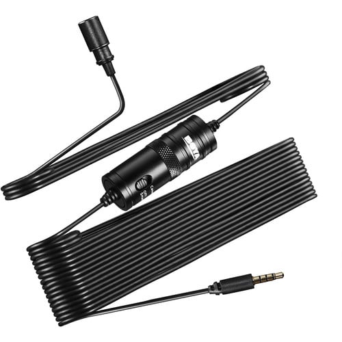 Boya Omnidirectional Lavalier Microphone – compact, clip-on mic delivering clear, broadcast-quality sound for interviews, vlogging, and presentations.