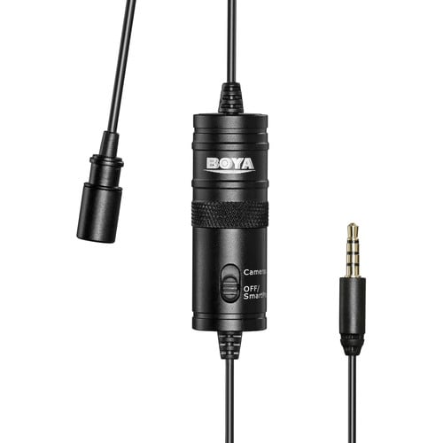 Boya Omnidirectional Lavalier Microphone – compact, clip-on mic delivering clear, broadcast-quality sound for interviews, vlogging, and presentations.