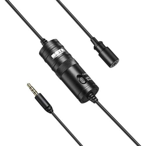 Boya Omnidirectional Lavalier Microphone – compact, clip-on mic delivering clear, broadcast-quality sound for interviews, vlogging, and presentations.