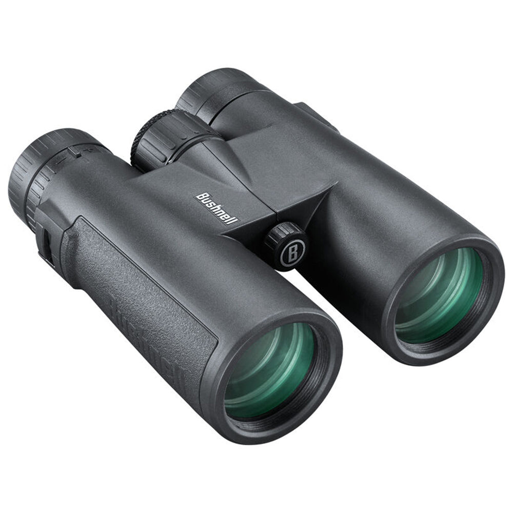 Bushnell 10x42 black binoculars with multi-coated lenses, and centre focus wheel.