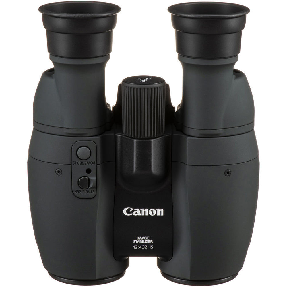 Canon 12x binoculars with image stabilisation and multi-coated optics for clear, steady viewing.