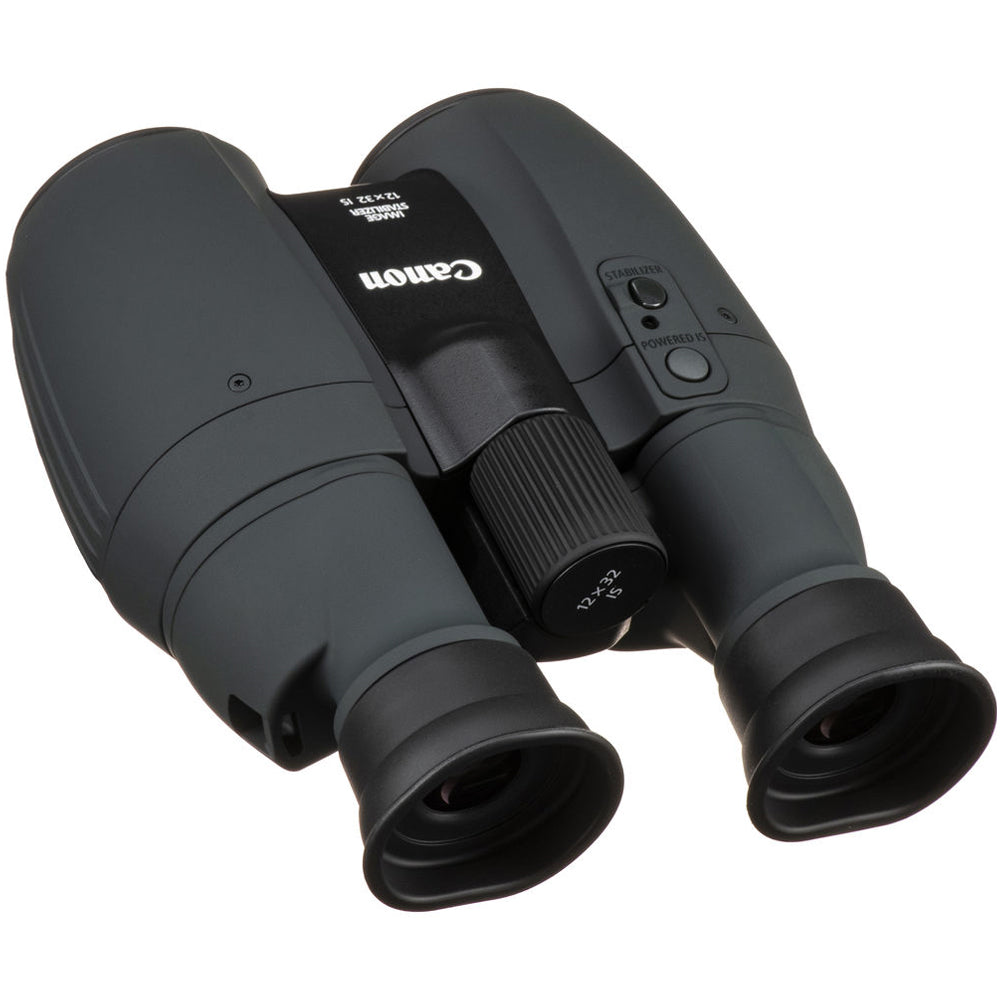 Canon 12x binoculars with image stabilisation and multi-coated optics for clear, steady viewing.
