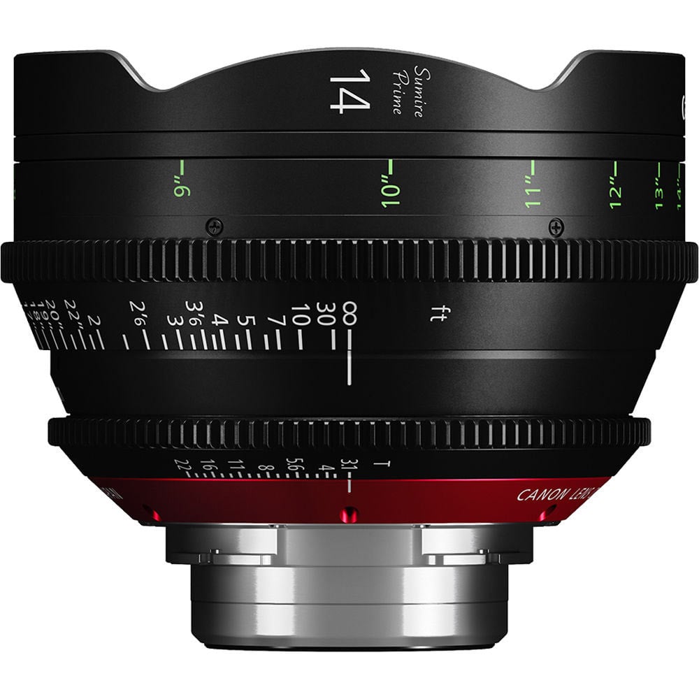 Canon 14mm Sumire Prime T3.1 4K cine lens with superb bokeh and minimal focus breathing.
