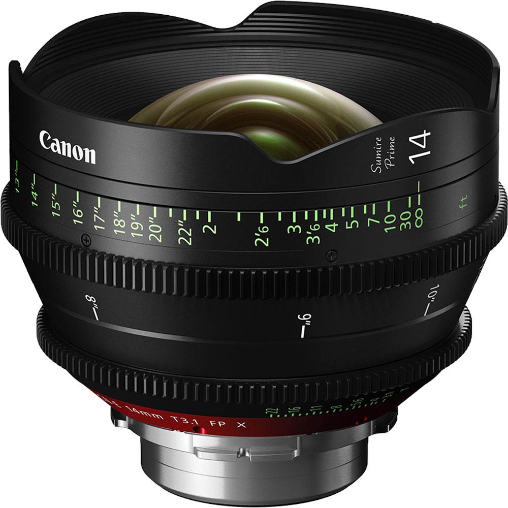 Canon 14mm Sumire Prime T3.1 4K cine lens with superb bokeh and minimal focus breathing.