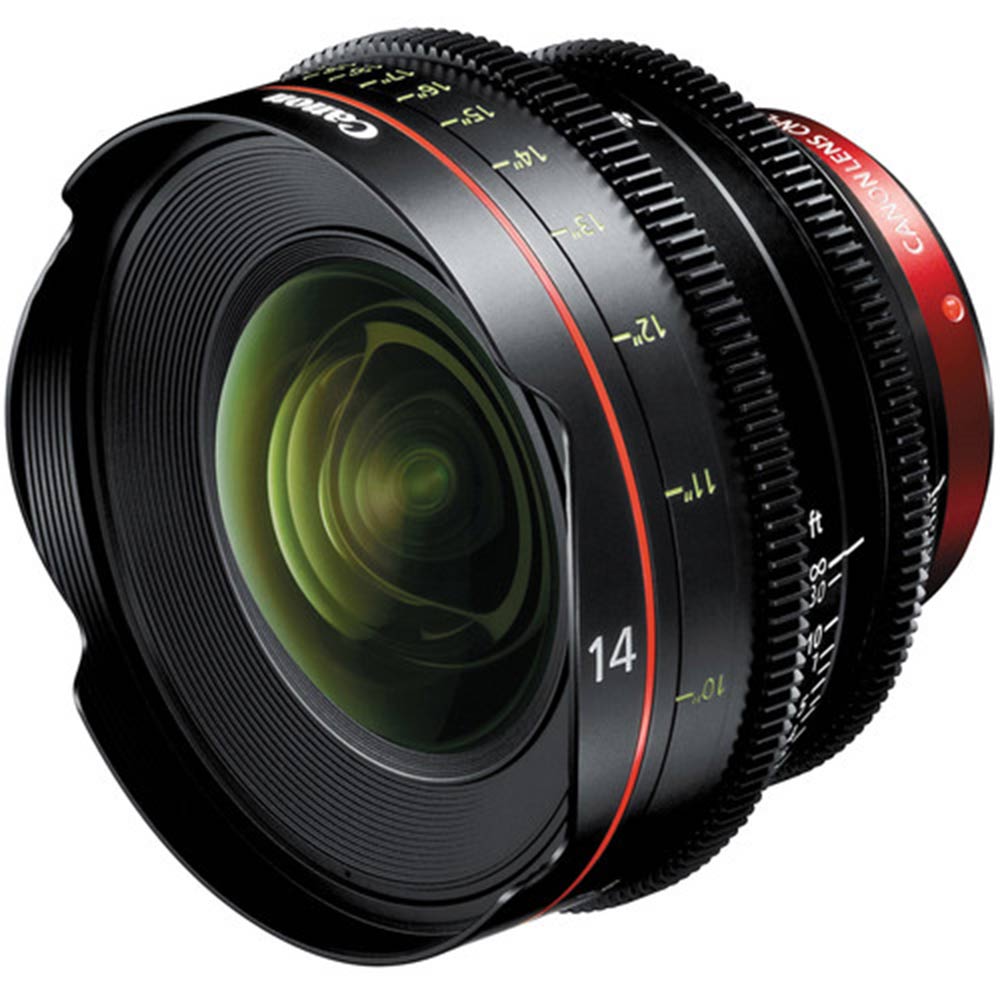 Canon CN-E 14mm T3.1 L F Cine Lens (EF Mount) – wide-angle cine prime with full-frame coverage and robust cine housing.
