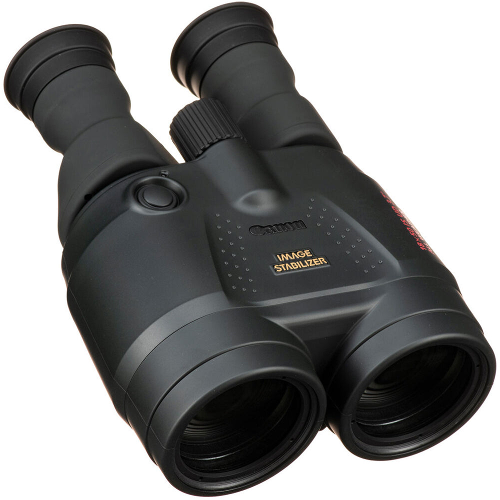 Canon 18x50 IS waterproof binoculars with image stabilisation and UD lenses, ideal for birdwatching and outdoor viewing.