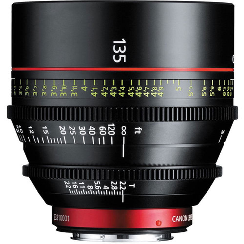 Canon CN-E 135mm T2.2 L F Cine Lens (EF Mount) – telephoto cine prime with fast aperture and cinematic image quality.