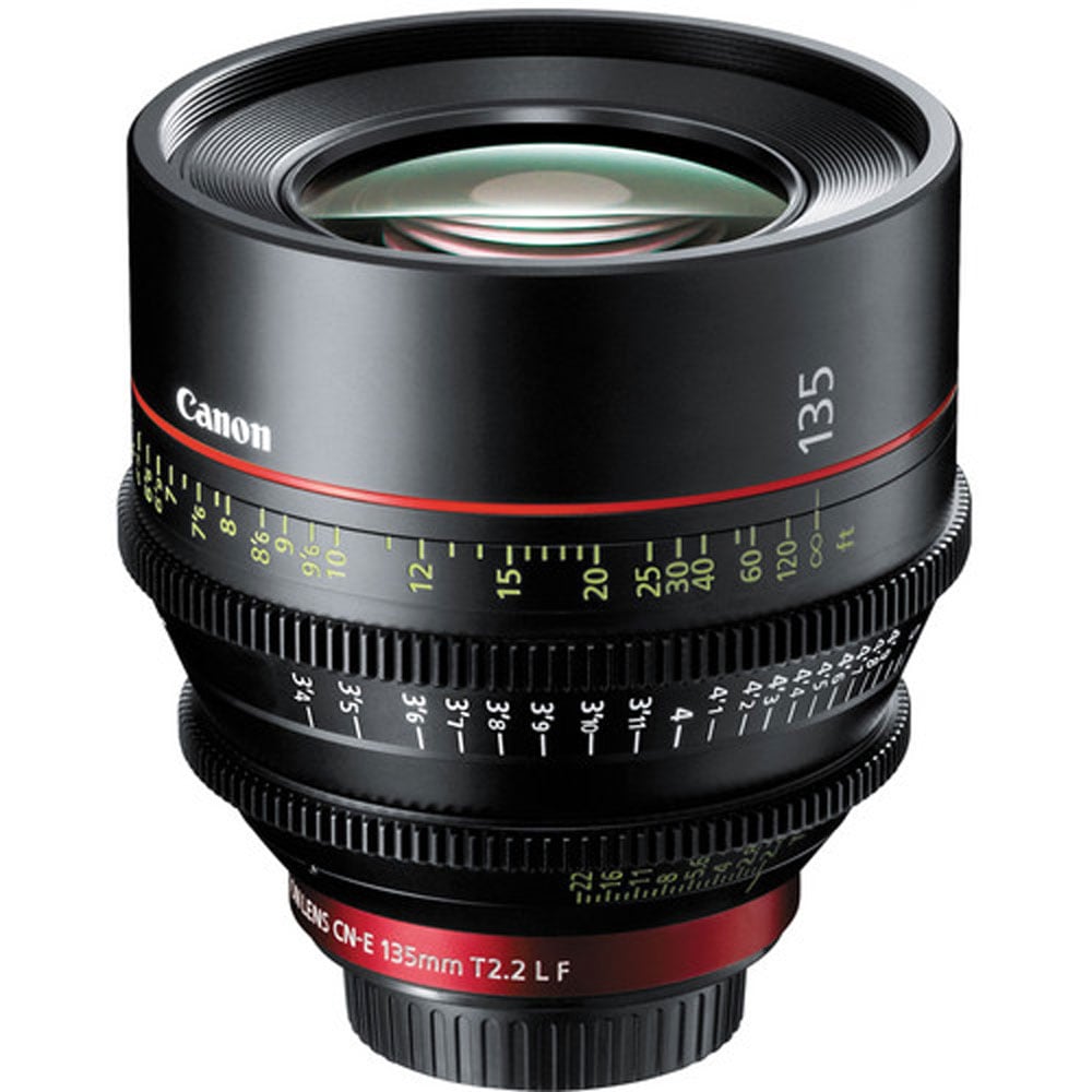 Canon CN-E 135mm T2.2 L F Cine Lens (EF Mount) – telephoto cine prime with fast aperture and cinematic image quality.