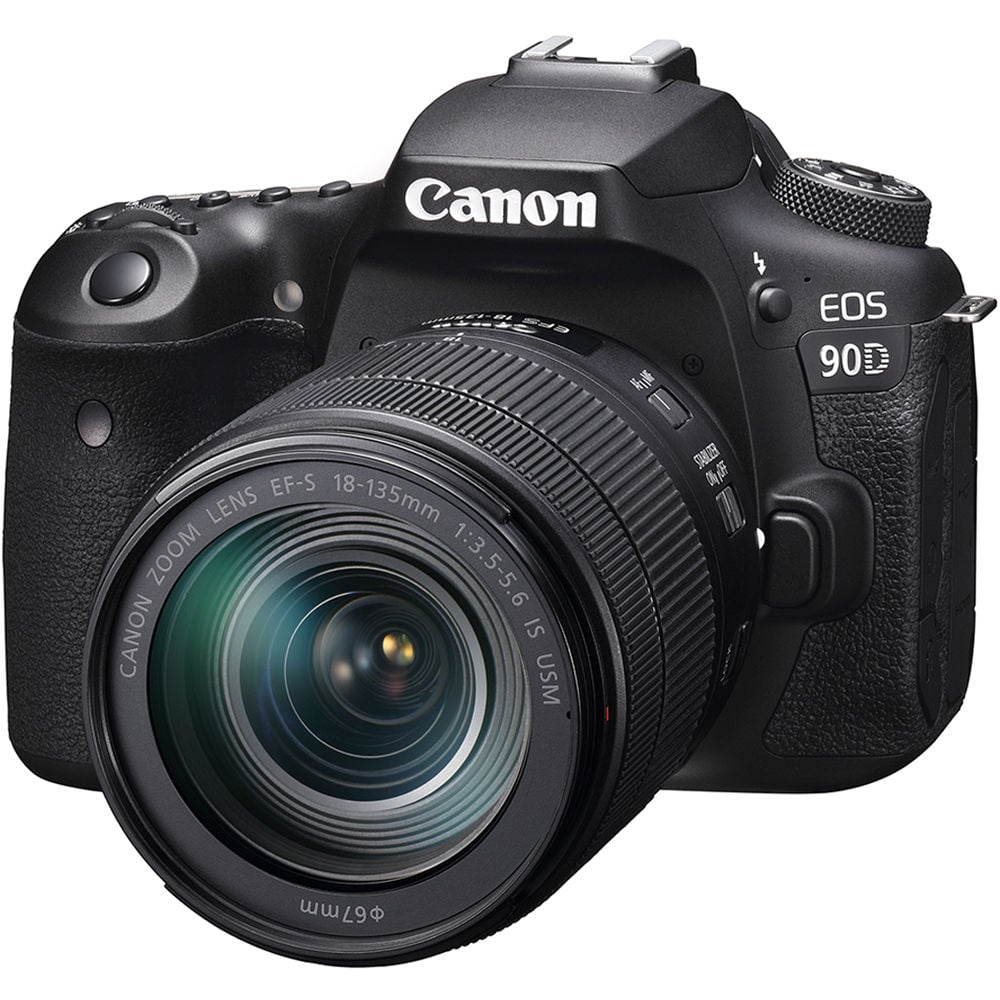 Canon EOS 90D DSLR camera on a white background