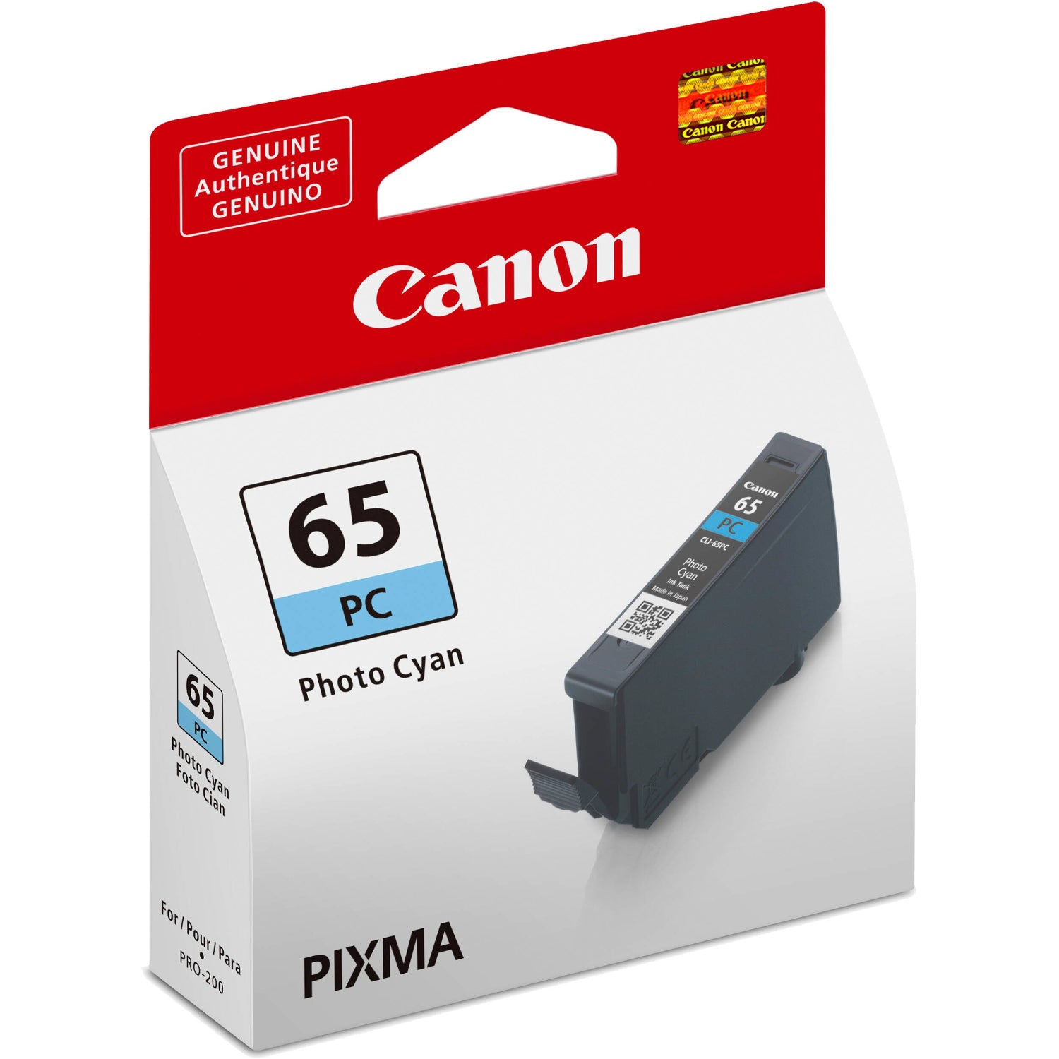 The Canon CLI-65 Photo Cyan Ink Tank is a specially formulated ink tank for the PIXMA PRO-200 Wireless Professional Inkjet Photo Printer. 
