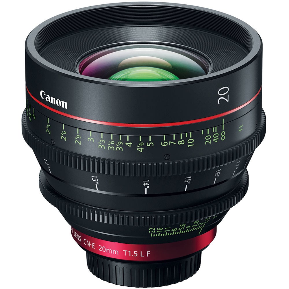 Canon CN-E 20mm T1.5 L F Cinema Prime Lens for EF mount cameras with fast T1.5 aperture and professional cine-grade optics.