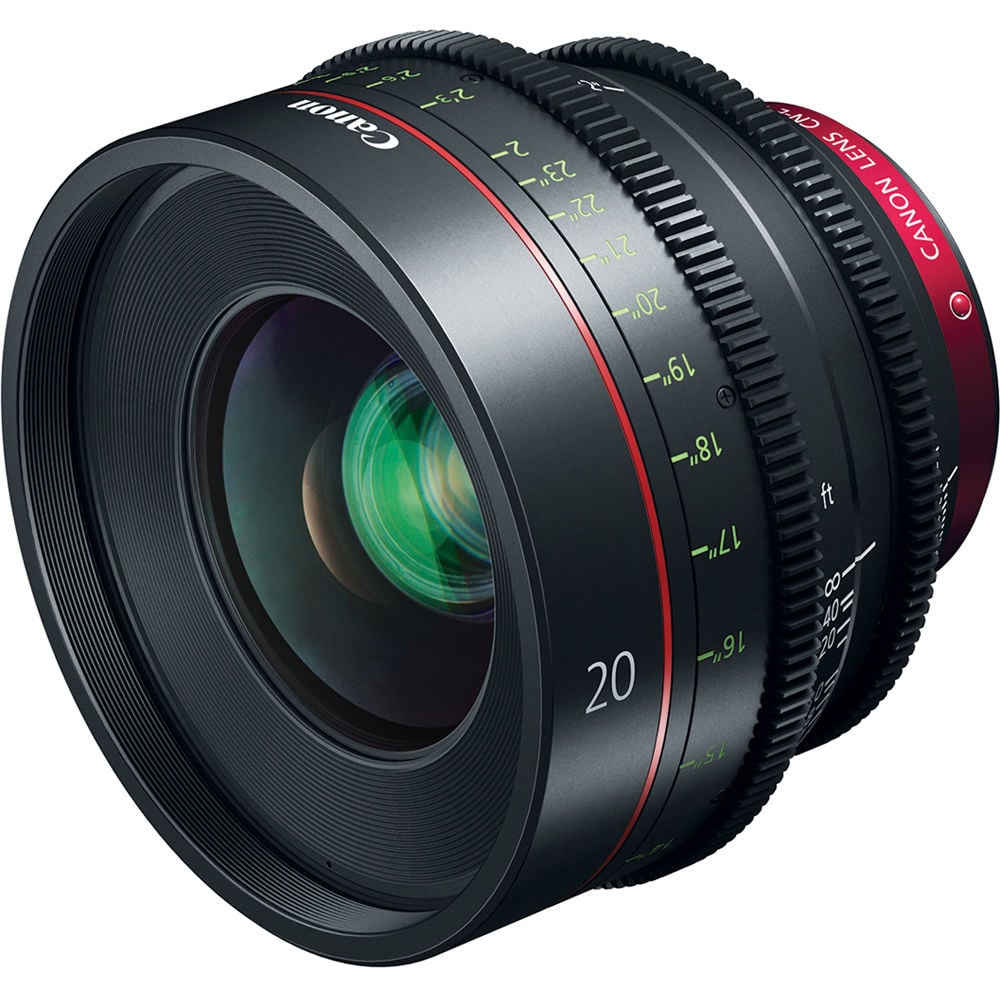 Canon CN-E 20mm T1.5 L F Cinema Prime Lens for EF mount cameras with fast T1.5 aperture and professional cine-grade optics.