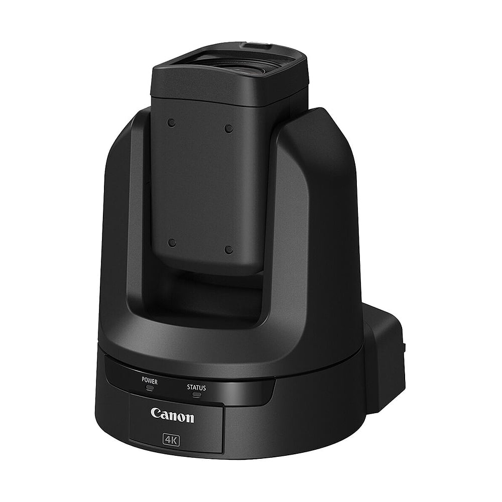 Canon CR-N100 PTZ Camera (Black) features a 1/2.3" 8.29MP CMOS sensor with DIGIC DV6 processor, UHD 4K30 and Full HD 1080p60 capture, Hybrid AF, 20x optical zoom with image stabilisation, and intelligent auto tracking with face detection. It offers smooth pan/tilt performance, HDMI/IP/USB-C outputs, built-in IP streaming protocols including NDI|HX2 and SRT, and compatibility with remote control apps. Ideal for corporate, education, live events, broadcast, and content creation. 
