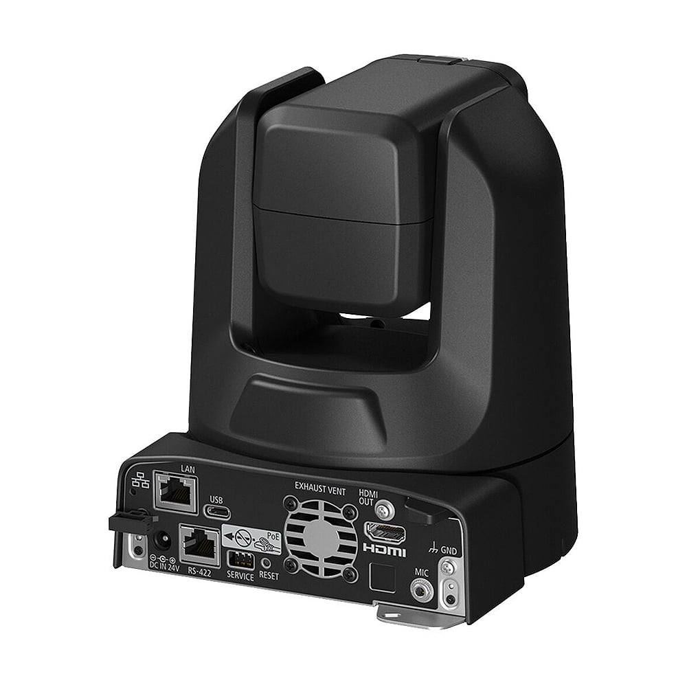 Canon CR-N100 PTZ Camera (Black) features a 1/2.3" 8.29MP CMOS sensor with DIGIC DV6 processor, UHD 4K30 and Full HD 1080p60 capture, Hybrid AF, 20x optical zoom with image stabilisation, and intelligent auto tracking with face detection. It offers smooth pan/tilt performance, HDMI/IP/USB-C outputs, built-in IP streaming protocols including NDI|HX2 and SRT, and compatibility with remote control apps. Ideal for corporate, education, live events, broadcast, and content creation. 