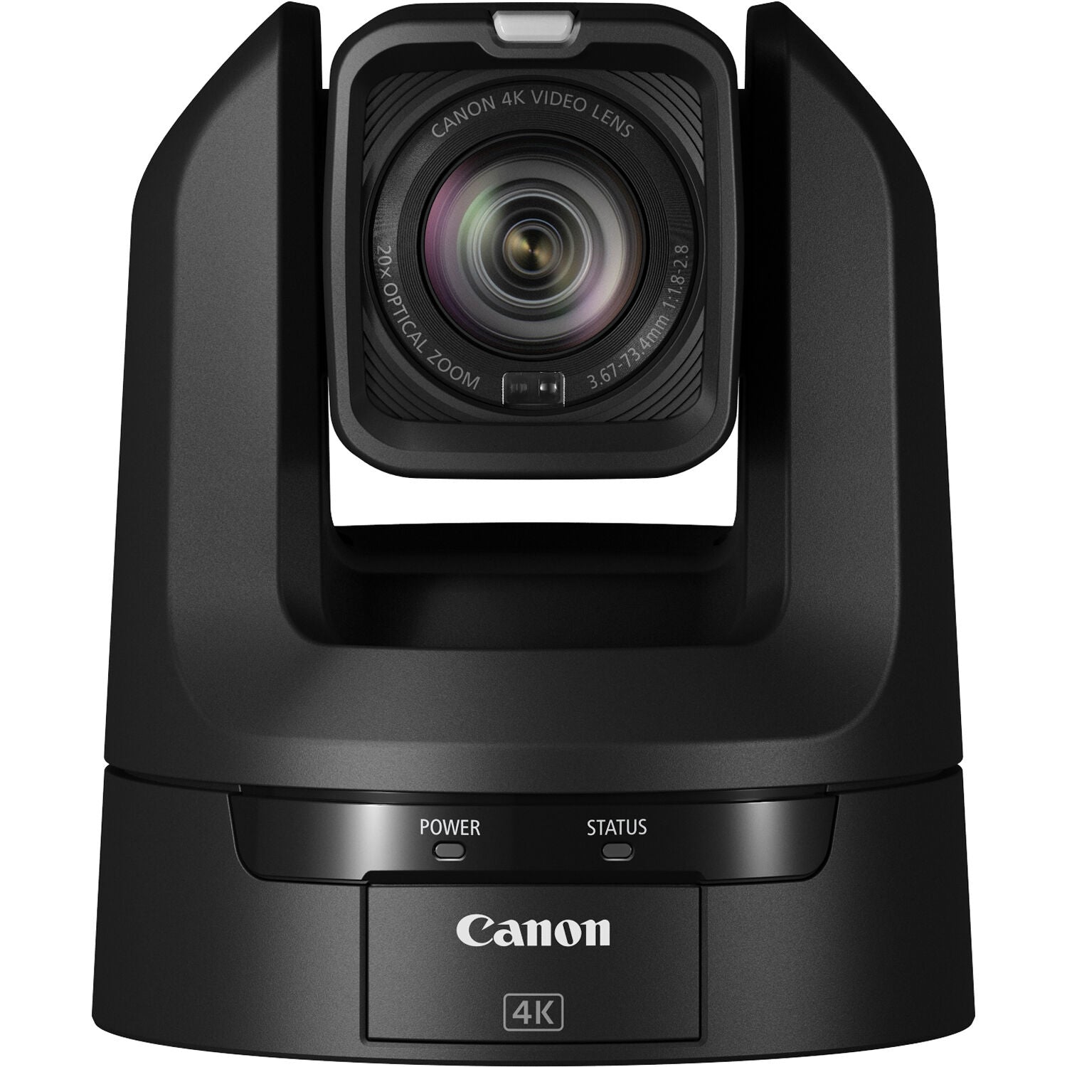 Canon CR-N300 4K NDI PTZ Camera (Satin Black) with 1/2.3" 8.29MP CMOS sensor, DIGIC DV6 processor, UHD 4K30 / 1080p60 video, 20x optical zoom lens with optical image stabilisation, Hybrid AF, smooth pan/tilt performance with speeds 0.2°-300°/s (pan) and 0.2°-170°/s (tilt). It supports HDMI, 3G-SDI, USB-C, IP, RS-422, IR, Wi-Fi control, native NDI|HX, RTMP streaming, and Canon XC protocol. Offers four scene modes, multiple video outputs, webcam support, and is ideal for professional broadcast, education, cor