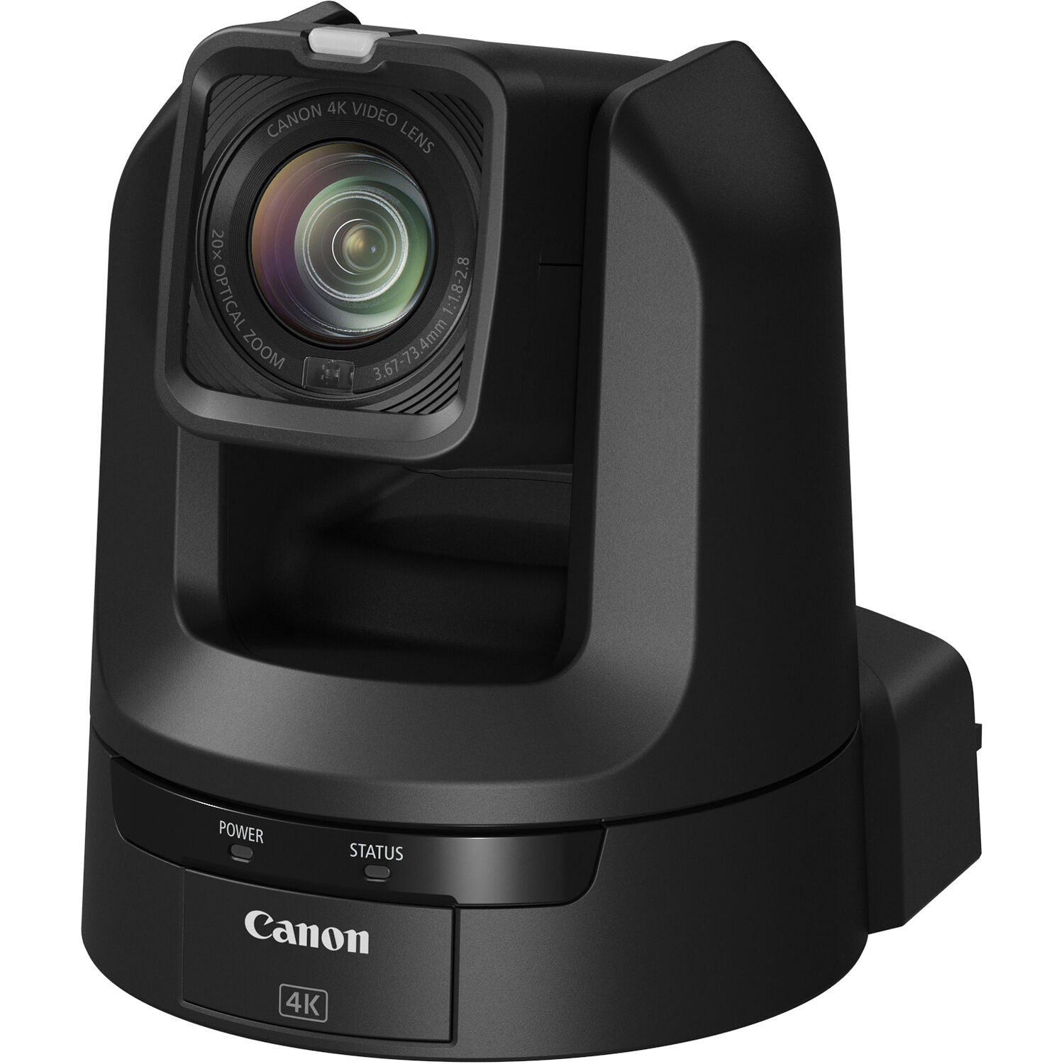 Canon CR-N300 4K NDI PTZ Camera (Satin Black) with 1/2.3" 8.29MP CMOS sensor, DIGIC DV6 processor, UHD 4K30 / 1080p60 video, 20x optical zoom lens with optical image stabilisation, Hybrid AF, smooth pan/tilt performance with speeds 0.2°-300°/s (pan) and 0.2°-170°/s (tilt). It supports HDMI, 3G-SDI, USB-C, IP, RS-422, IR, Wi-Fi control, native NDI|HX, RTMP streaming, and Canon XC protocol. Offers four scene modes, multiple video outputs, webcam support, and is ideal for professional broadcast, education, cor