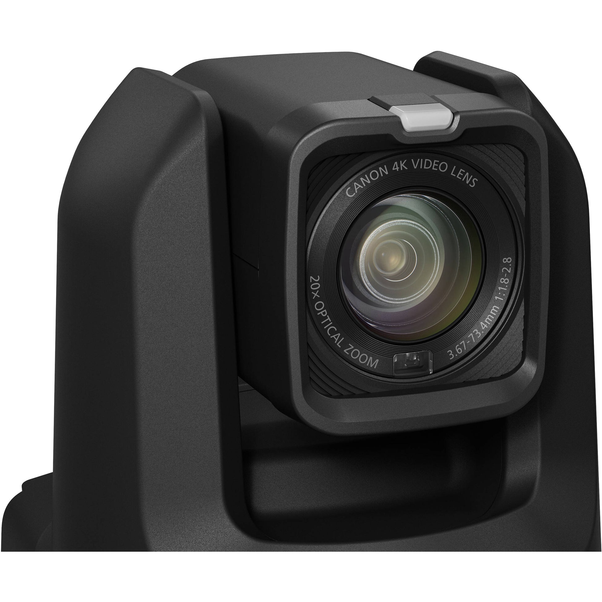 Canon CR-N300 4K NDI PTZ Camera (Satin Black) with 1/2.3" 8.29MP CMOS sensor, DIGIC DV6 processor, UHD 4K30 / 1080p60 video, 20x optical zoom lens with optical image stabilisation, Hybrid AF, smooth pan/tilt performance with speeds 0.2°-300°/s (pan) and 0.2°-170°/s (tilt). It supports HDMI, 3G-SDI, USB-C, IP, RS-422, IR, Wi-Fi control, native NDI|HX, RTMP streaming, and Canon XC protocol. Offers four scene modes, multiple video outputs, webcam support, and is ideal for professional broadcast, education, cor