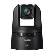 Canon CR-N500 Professional 4K NDI PTZ Camera features a 1" CMOS sensor, 15x optical zoom with image stabilization, Dual Pixel AF, UHD 4K30 and Full HD 1080p60 video, built-in ND filters, multiple video outputs including HDMI and IP, and supports RTMP streaming and remote controls.