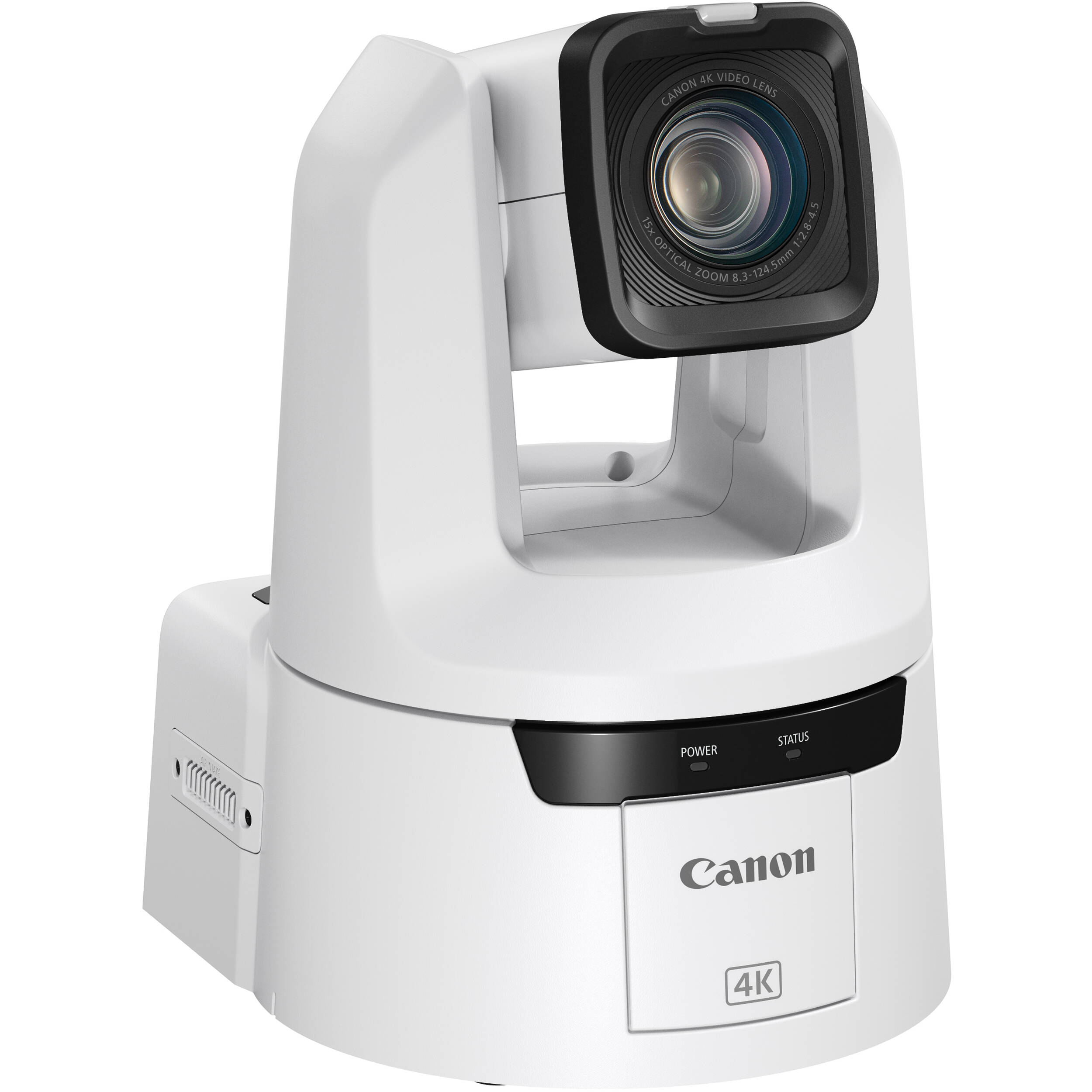 Canon CR-N500 4K PTZ Camera: 1" sensor, 15x zoom, Dual Pixel AF, UHD 4K30 video, ND filters, multi-output, smooth pan/tilt, supports NDI and RTMP streaming.