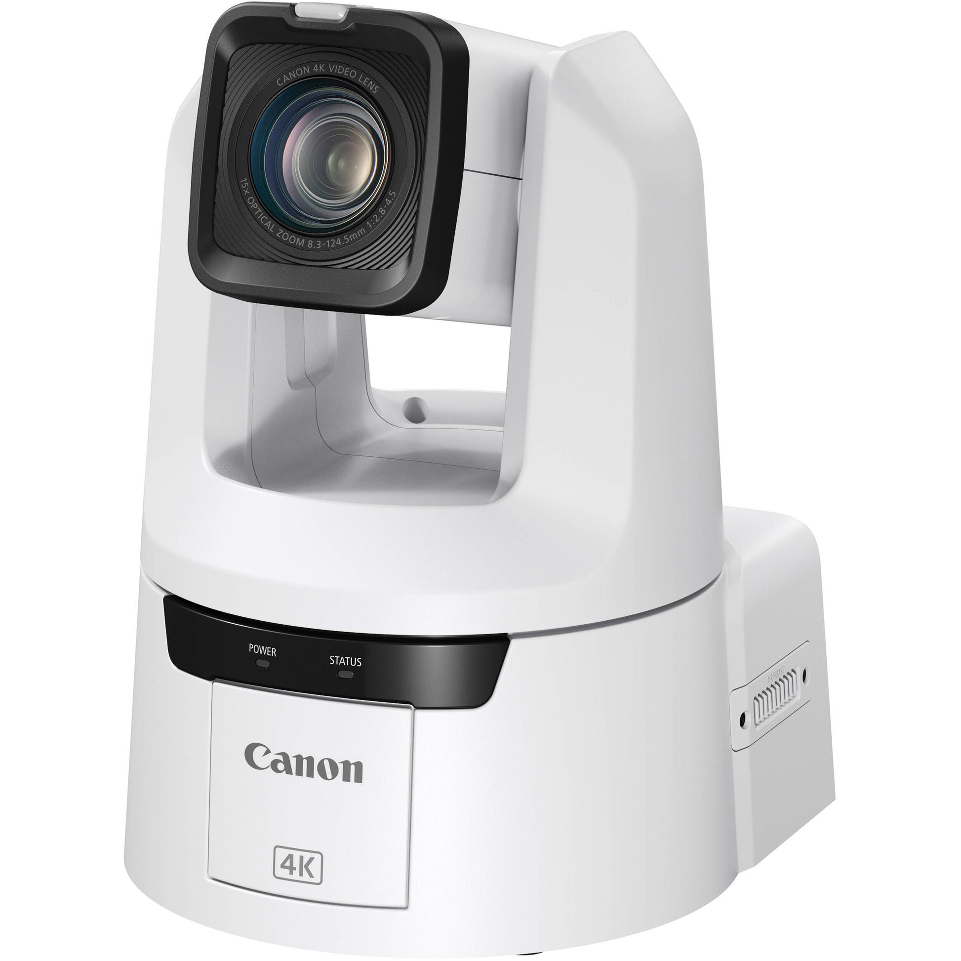 Canon CR-N500 4K PTZ Camera: 1" sensor, 15x zoom, Dual Pixel AF, UHD 4K30 video, ND filters, multi-output, smooth pan/tilt, supports NDI and RTMP streaming.