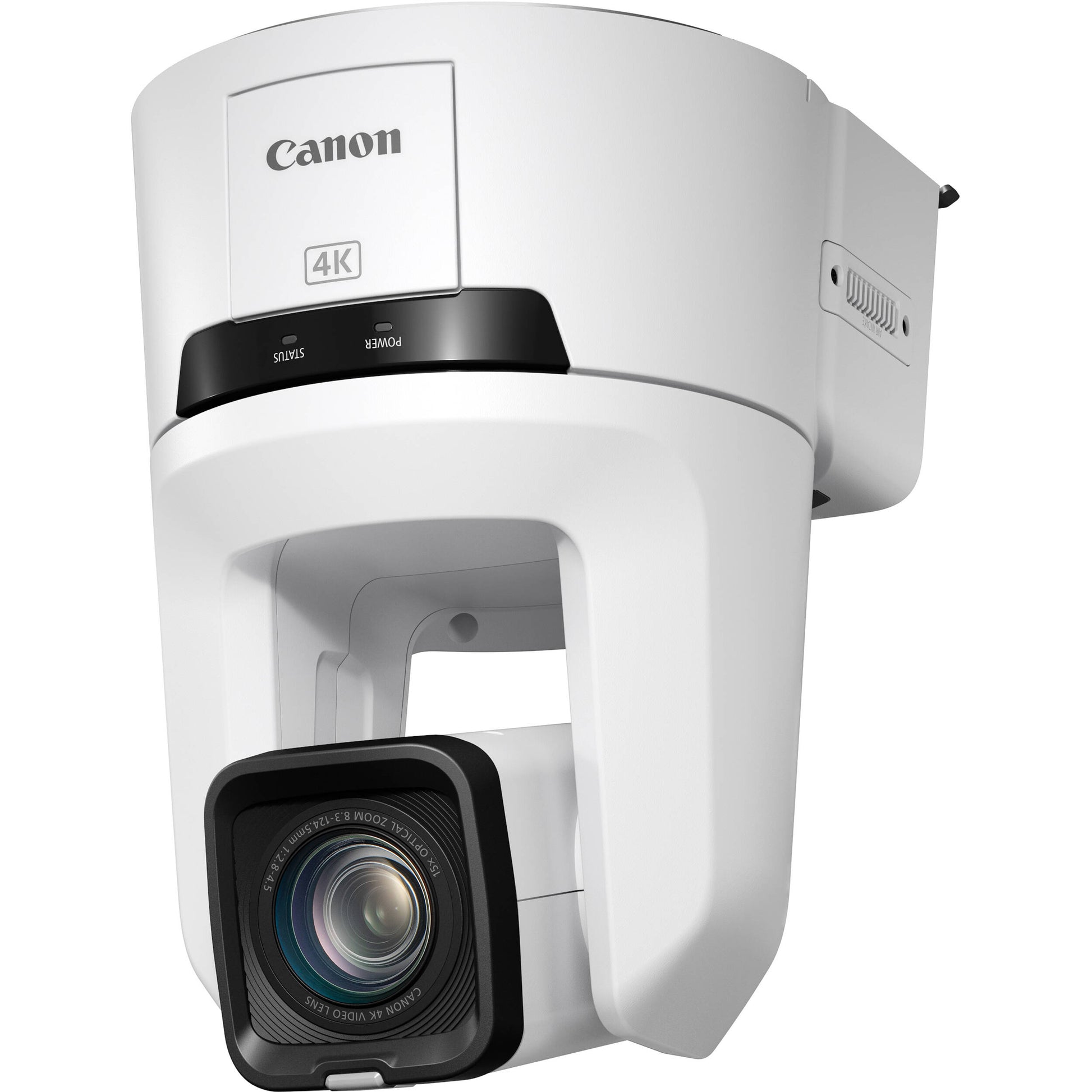 Canon CR-N500 4K PTZ Camera: 1" sensor, 15x zoom, Dual Pixel AF, UHD 4K30 video, ND filters, multi-output, smooth pan/tilt, supports NDI and RTMP streaming.