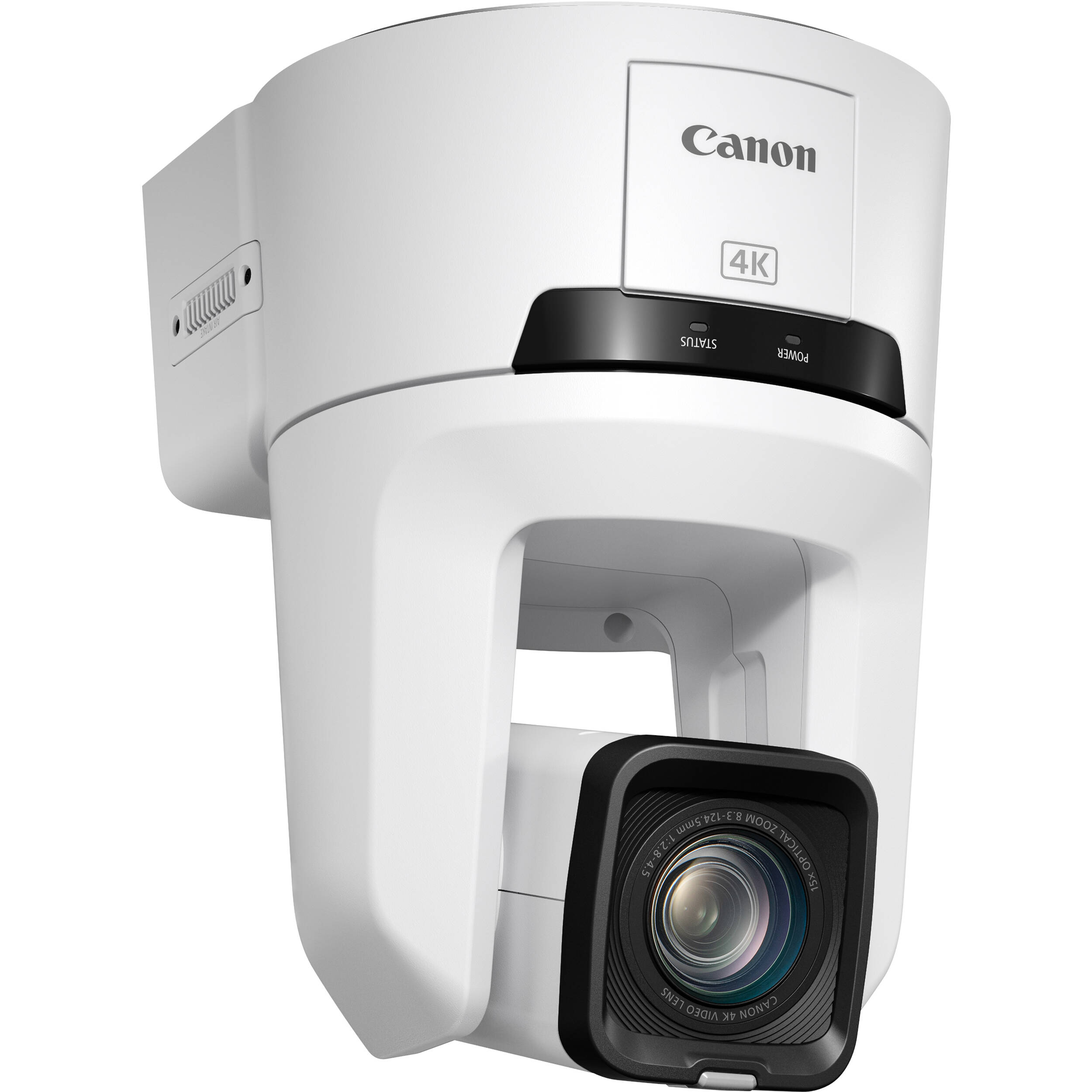 Canon CR-N500 4K PTZ Camera: 1" sensor, 15x zoom, Dual Pixel AF, UHD 4K30 video, ND filters, multi-output, smooth pan/tilt, supports NDI and RTMP streaming.