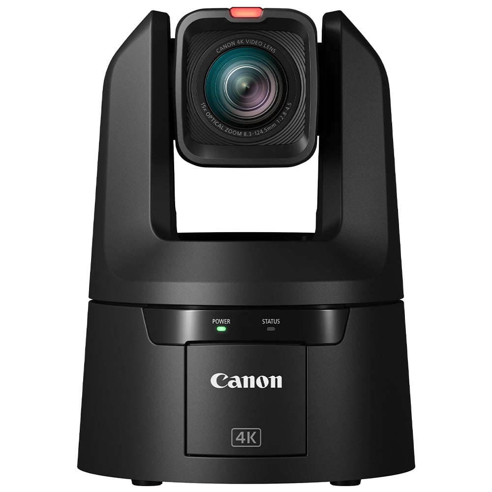 Canon CR-N700 4K PTZ Camera: 1" sensor, 15x optical zoom, 30x zoom in Full HD, Dual Pixel AF, UHD 4K60 video, built-in ND filters, HDR, smooth pan/tilt, multi-output, supports NDI and RTMP streaming.