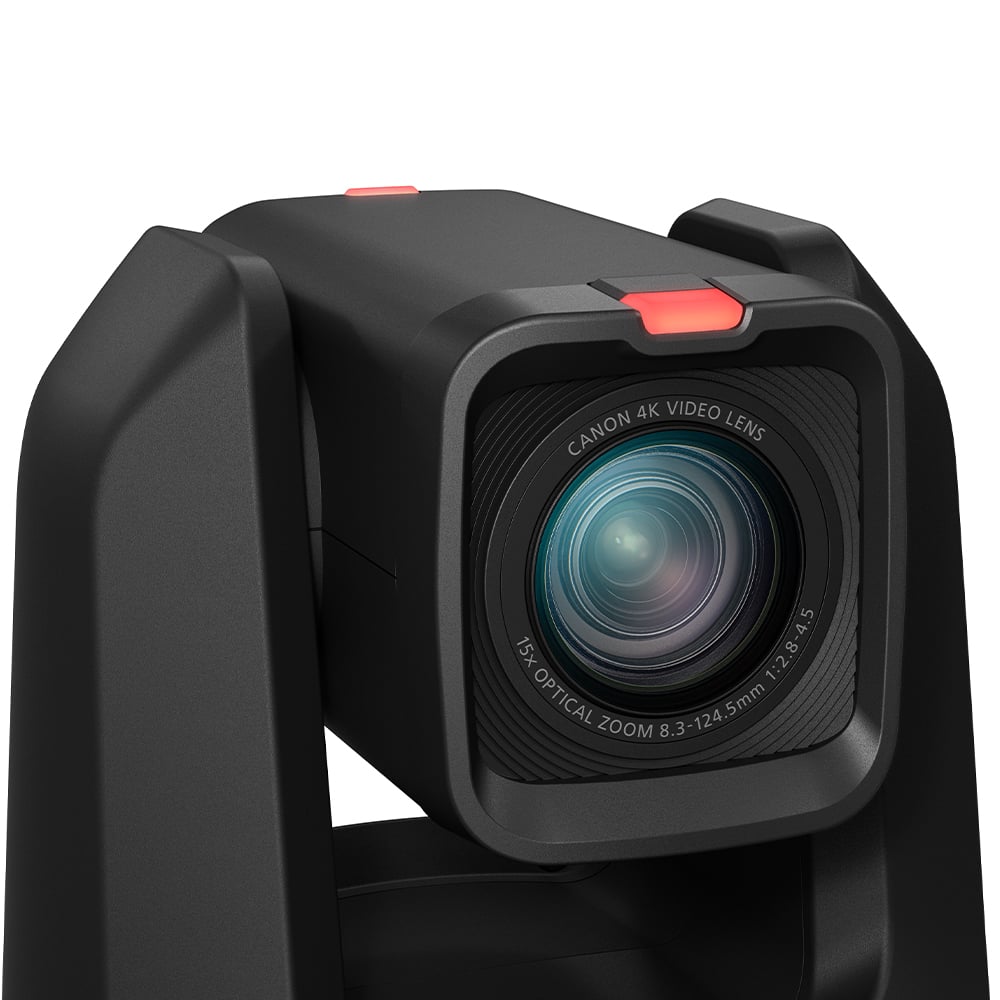 Canon CR-N700 4K PTZ Camera: 1" sensor, 15x optical zoom, 30x zoom in Full HD, Dual Pixel AF, UHD 4K60 video, built-in ND filters, HDR, smooth pan/tilt, multi-output, supports NDI and RTMP streaming.