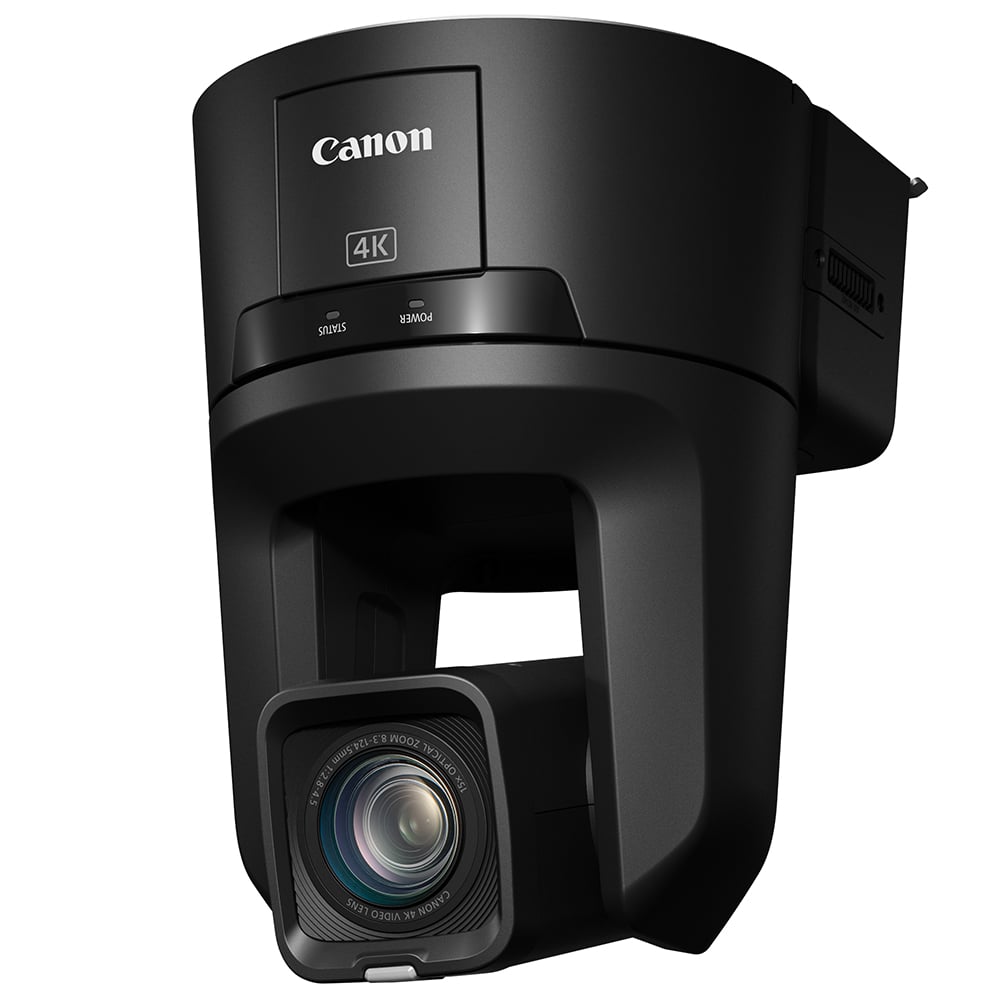 Canon CR-N700 4K PTZ Camera: 1" sensor, 15x optical zoom, 30x zoom in Full HD, Dual Pixel AF, UHD 4K60 video, built-in ND filters, HDR, smooth pan/tilt, multi-output, supports NDI and RTMP streaming.