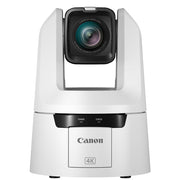 Canon CR-N700 4K PTZ Camera (Titanium White): 1" CMOS sensor, 15x optical zoom, 30x digital zoom, UHD 4K60 video, Dual-Pixel AF, HDR, built-in ND filters, smooth pan/tilt, supports NDI and RTMP streaming.