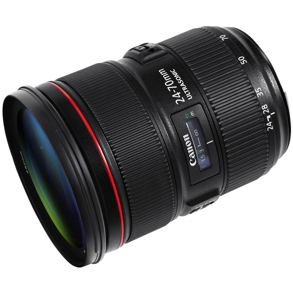 Professional L-series Canon 24-70mm f2.8L USM II DSLR lens isolated