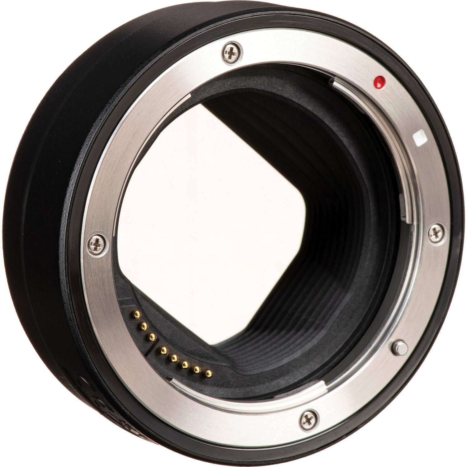 Camera lens adapter on a white background