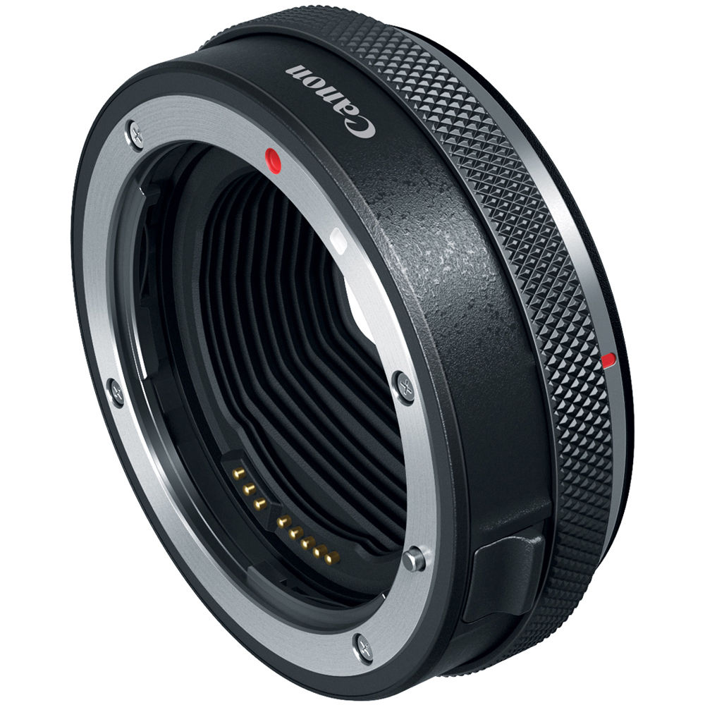 Canon lens mount adaptor on a white background