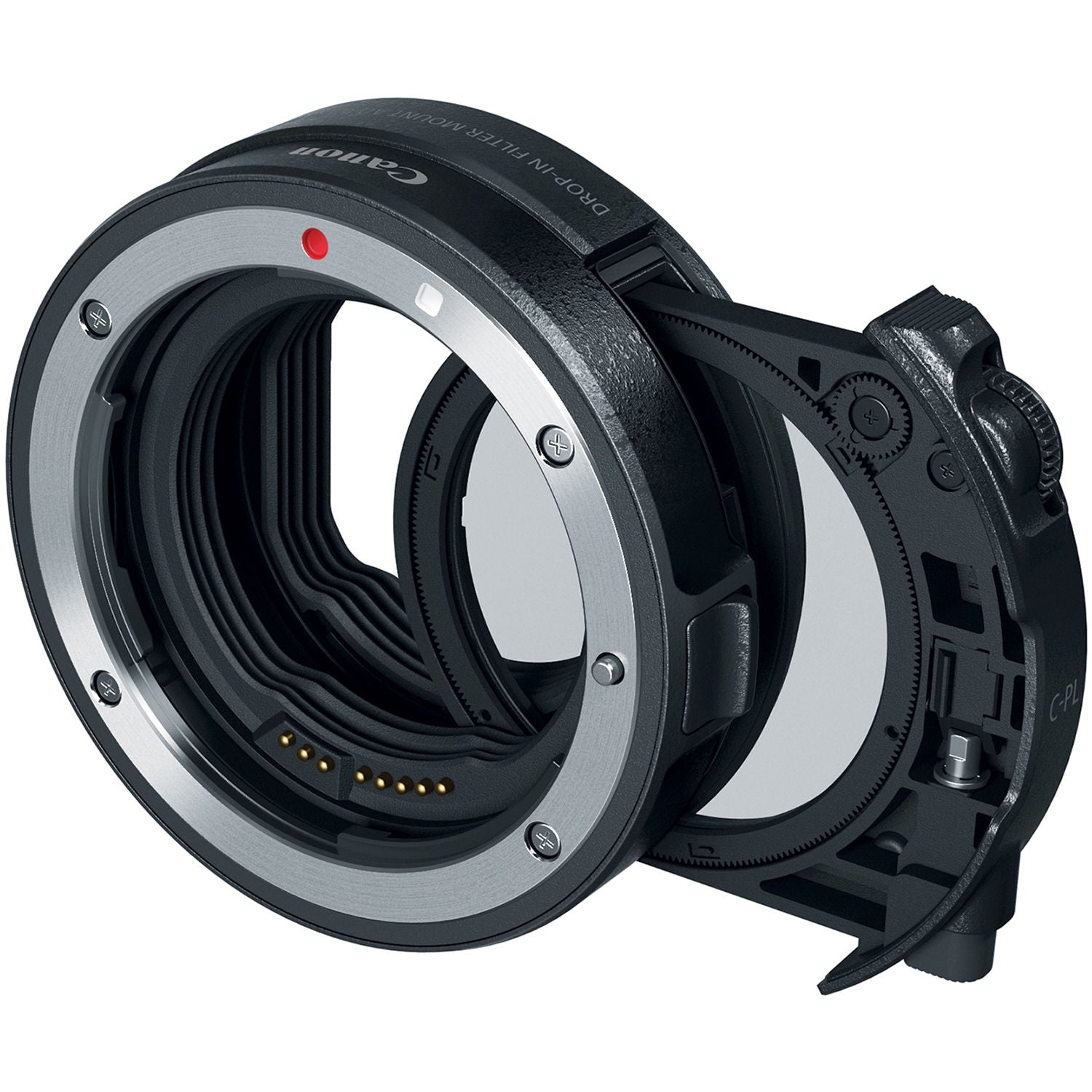 Camera lens adapter on a white background