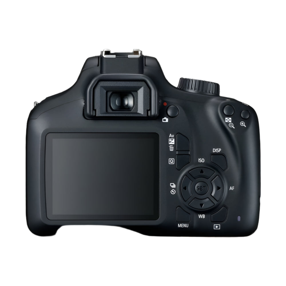 Canon EOS 4000D DSLR with 18-55mm lens.