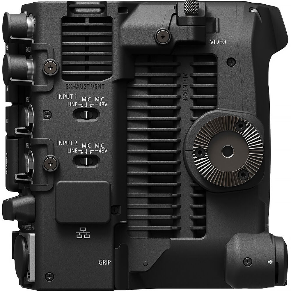 Canon EOS C400 Cinema Camera: 6K full-frame BSI sensor, triple base ISO, 16 stops dynamic range, RF mount, Dual Pixel CMOS AF II, 4K 120p video, cinema RAW Light recording, advanced autofocus and tracking.