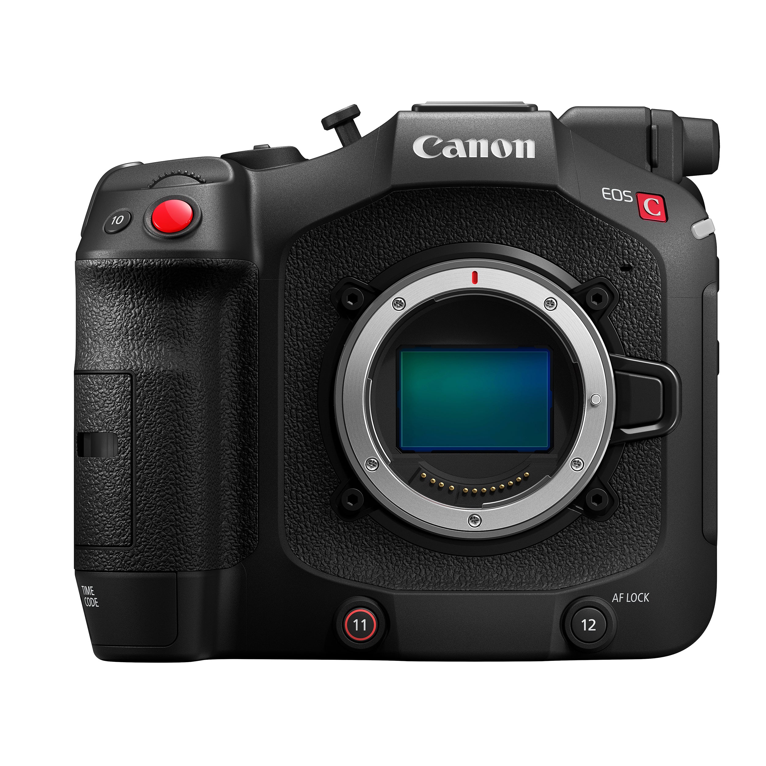Canon EOS C80 Cinema Camera: 6K full-frame stacked BSI sensor, 16 stops dynamic range, triple base ISO, Dual Pixel CMOS AF II with face and animal tracking, 12-bit Cinema RAW Light recording, RF mount, HDR, Wi-Fi, and Ethernet connectivity.