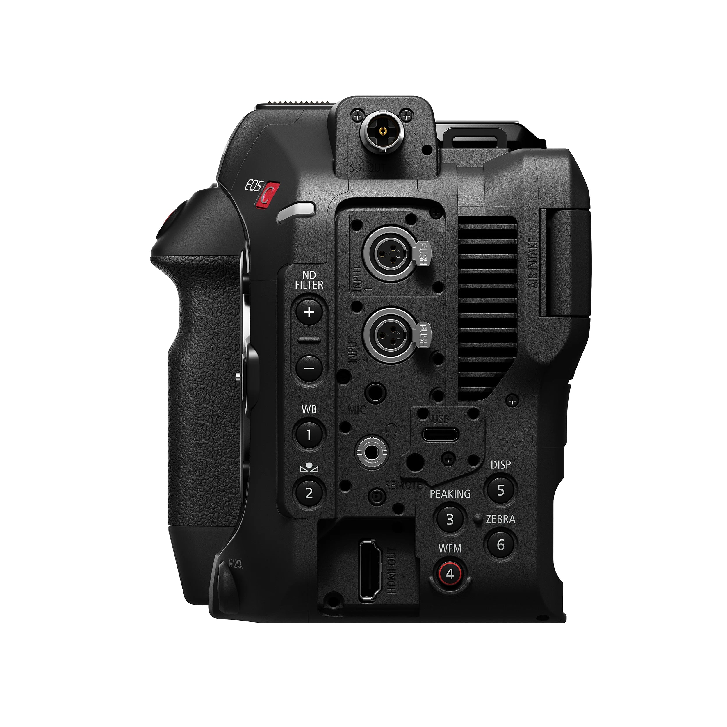Canon EOS C80 Cinema Camera: 6K full-frame stacked BSI sensor, 16 stops dynamic range, triple base ISO, Dual Pixel CMOS AF II with face and animal tracking, 12-bit Cinema RAW Light recording, RF mount, HDR, Wi-Fi, and Ethernet connectivity.