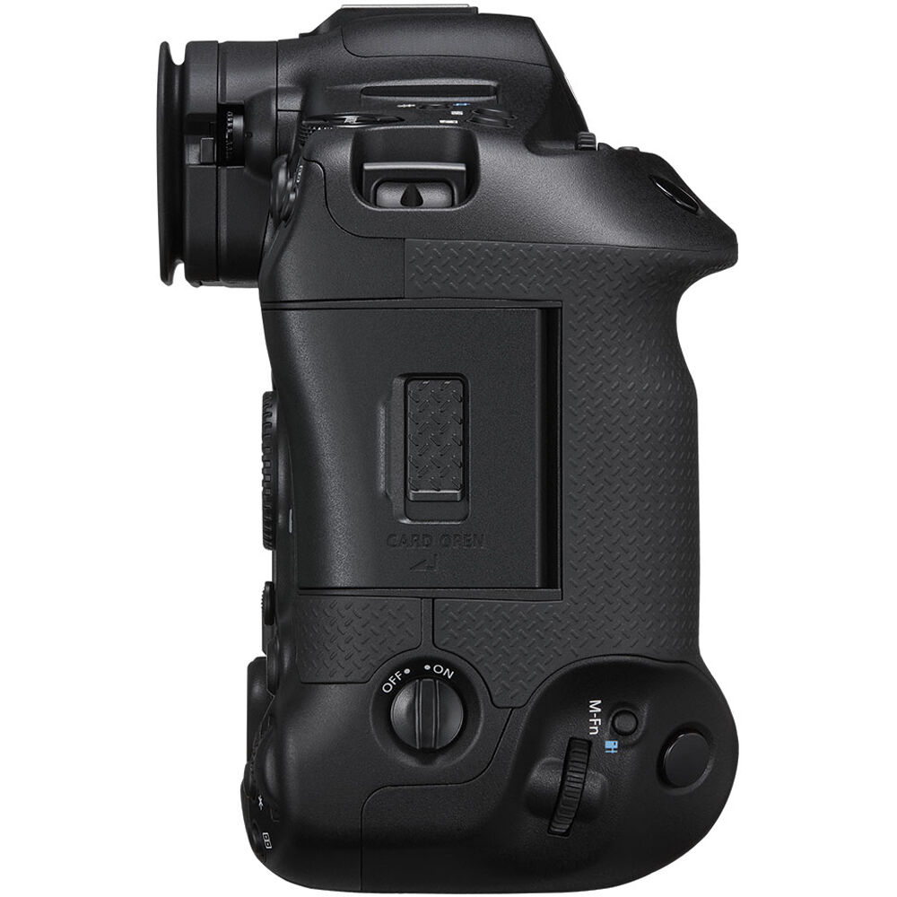 Canon EOS R1 Mirrorless Camera: 24.2MP full-frame stacked sensor, DIGIC X + Accelerator processors, 40fps shooting, 6K RAW video at 60p, advanced deep-learning AF with eye control, 8.5-stop IBIS, Wi-Fi 6E, and 2.5G Ethernet.