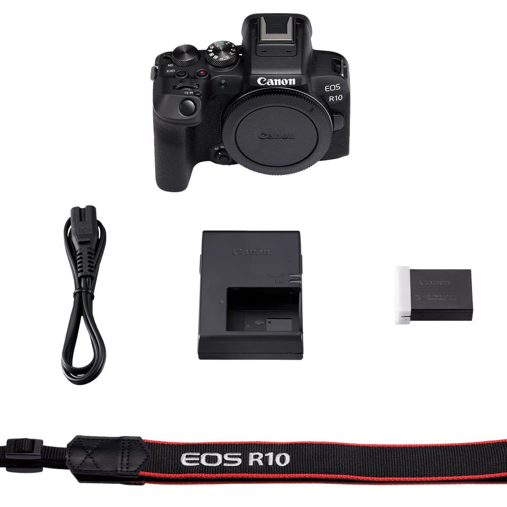Take the Canon EOS R10 along on your trip. Captures quality 24.2 MP images and 4K video. Its versatility will speak for itself. Compatible with RF lenses.