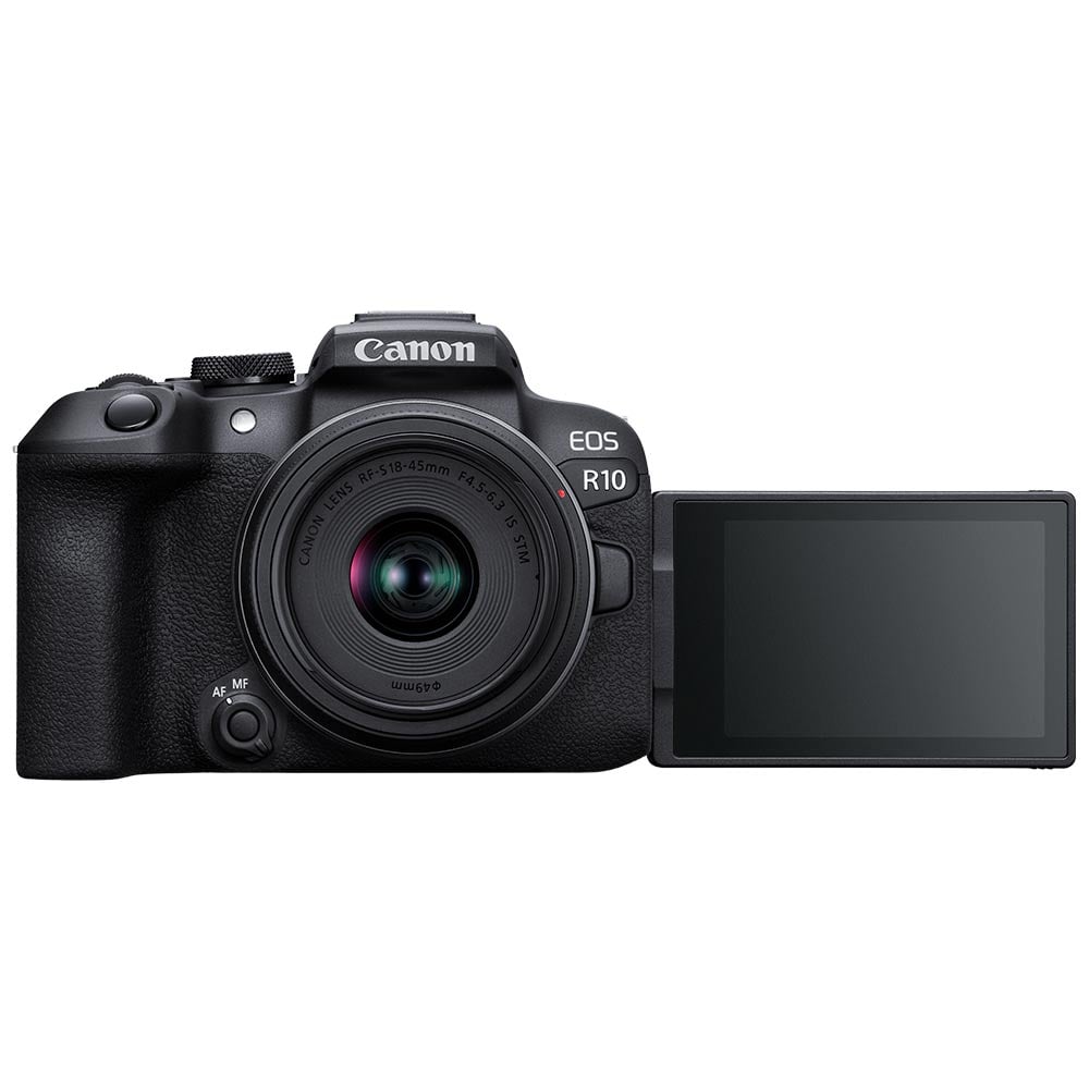 The perfect holiday, vlogging or family camera kit. Start your mirrorless journey with the Canon EOS R10 and RF-S 18-45mm Lens. Offering 24.2 MP and 4K video.