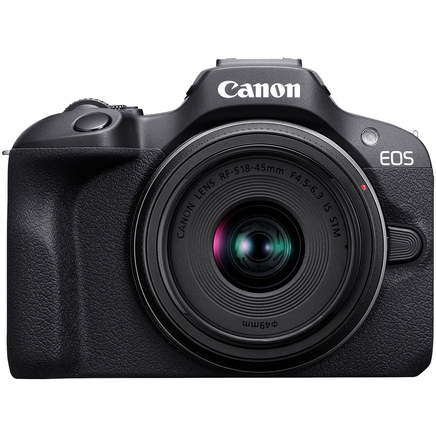 Canon EOS R100 Mirrorless Camera Travel Kit: 24.1MP APS-C sensor, DIGIC 8 processor, 4K 24p crop video, Dual Pixel AF, 6.5fps shooting, OLED EVF, Wi-Fi, Bluetooth, RF-S 18-45mm lens included.