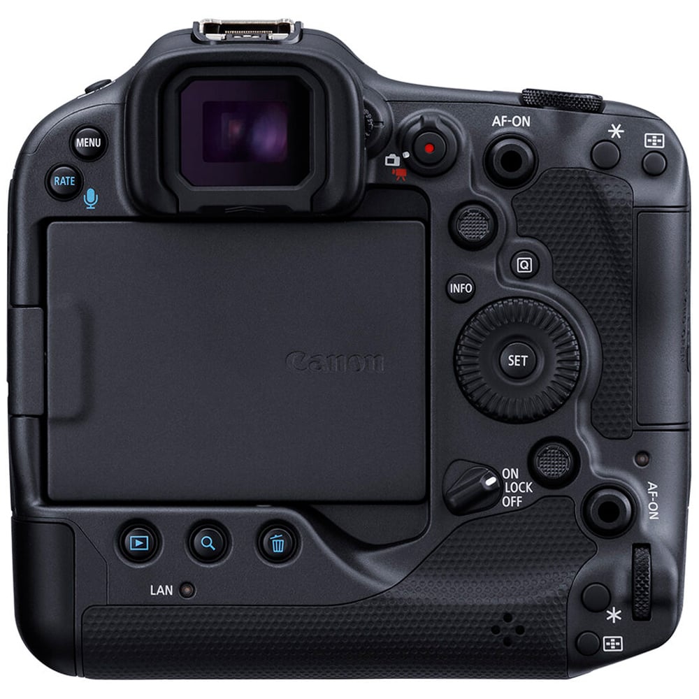 Canon EOS R3 Mirrorless Camera – professional full-frame camera with 24.1MP sensor, eye-controlled AF, and high-speed 6K video for sports and action photography.