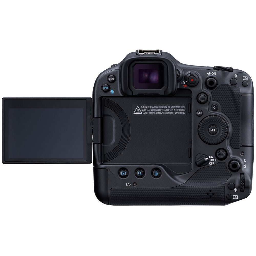 Canon EOS R3 Mirrorless Camera – professional full-frame camera with 24.1MP sensor, eye-controlled AF, and high-speed 6K video for sports and action photography.