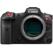 Canon EOS R5 C Mirrorless Camera: 45MP full-frame sensor, 8K 60p video, DIGIC X processor, RF mount, Dual Pixel CMOS AF II, 20fps shooting, 5-axis IS, OLED EVF, active cooling, professional recording formats.