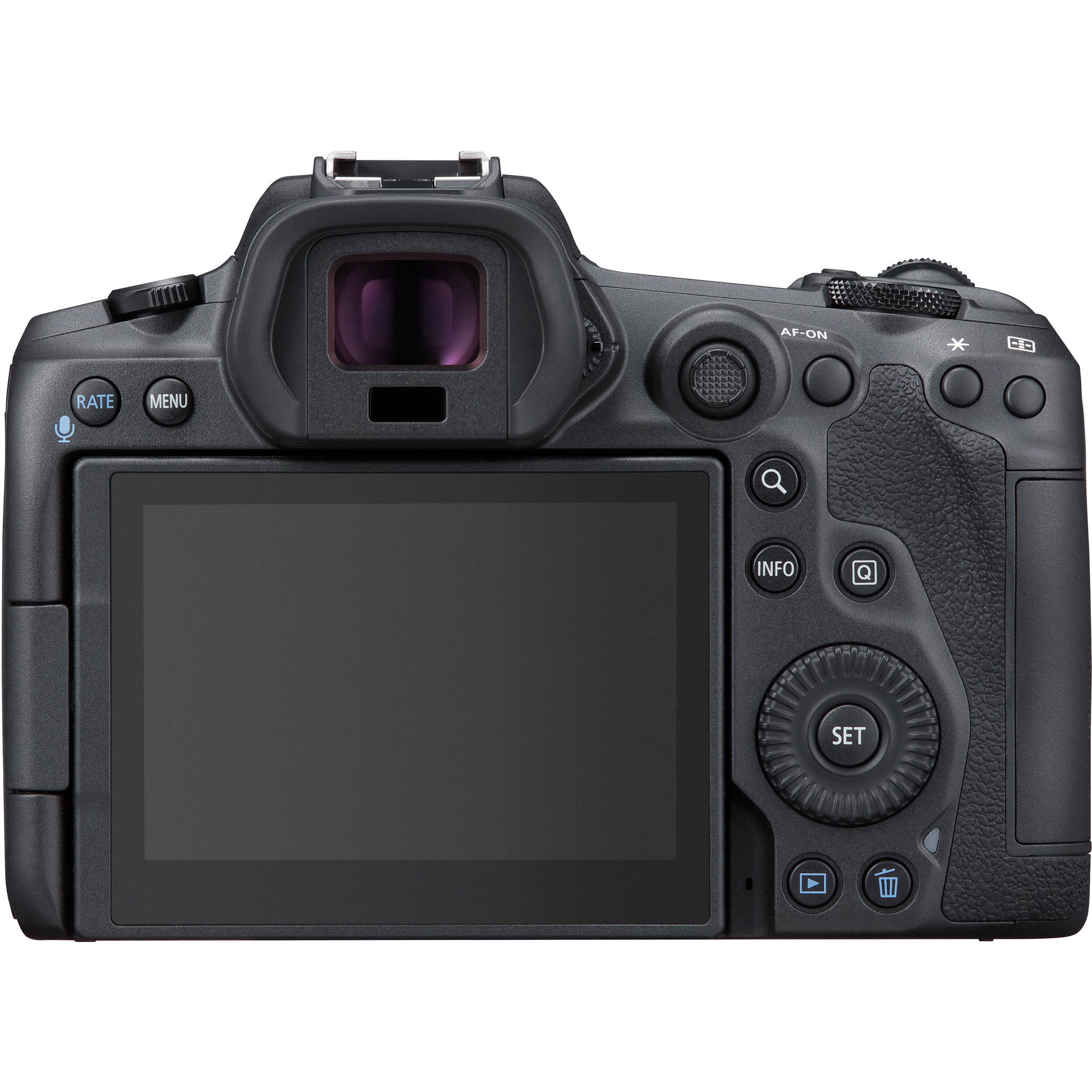 Canon EOS R5 mirrorless camera with 45MP sensor and 8K video.
