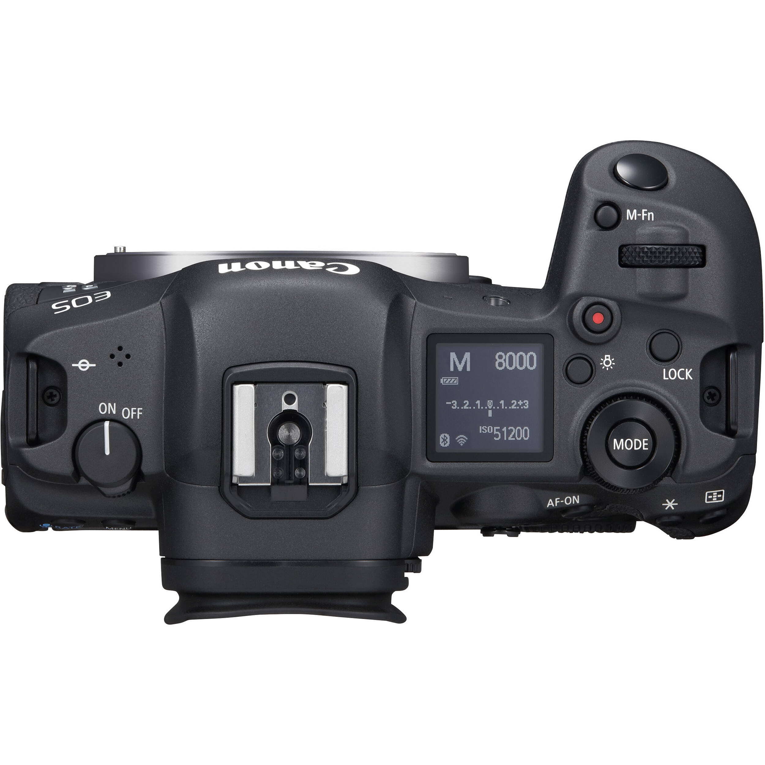 Canon EOS R5 mirrorless camera with 45MP sensor and 8K video.
