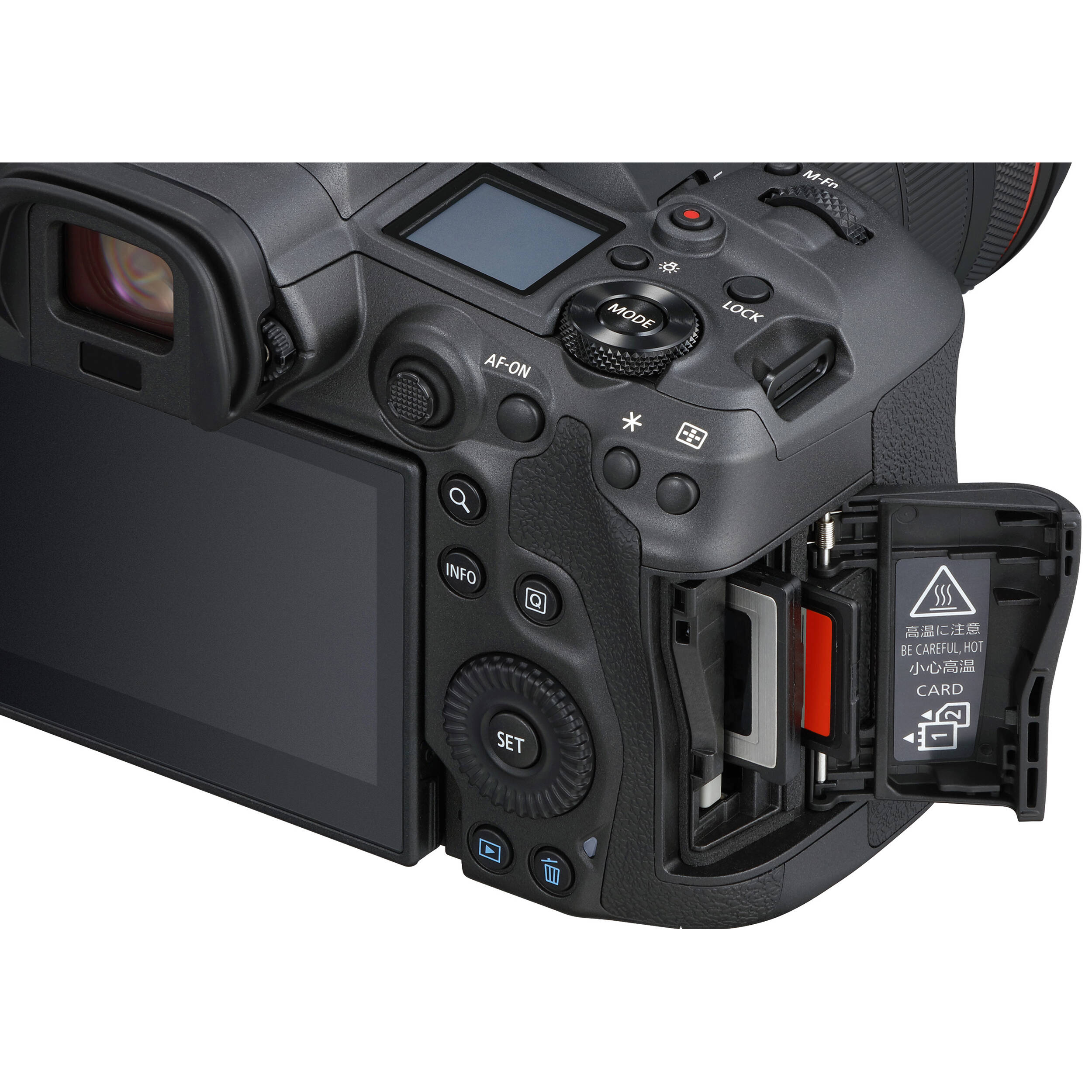 Canon EOS R5 mirrorless camera with 45MP sensor and 8K video.