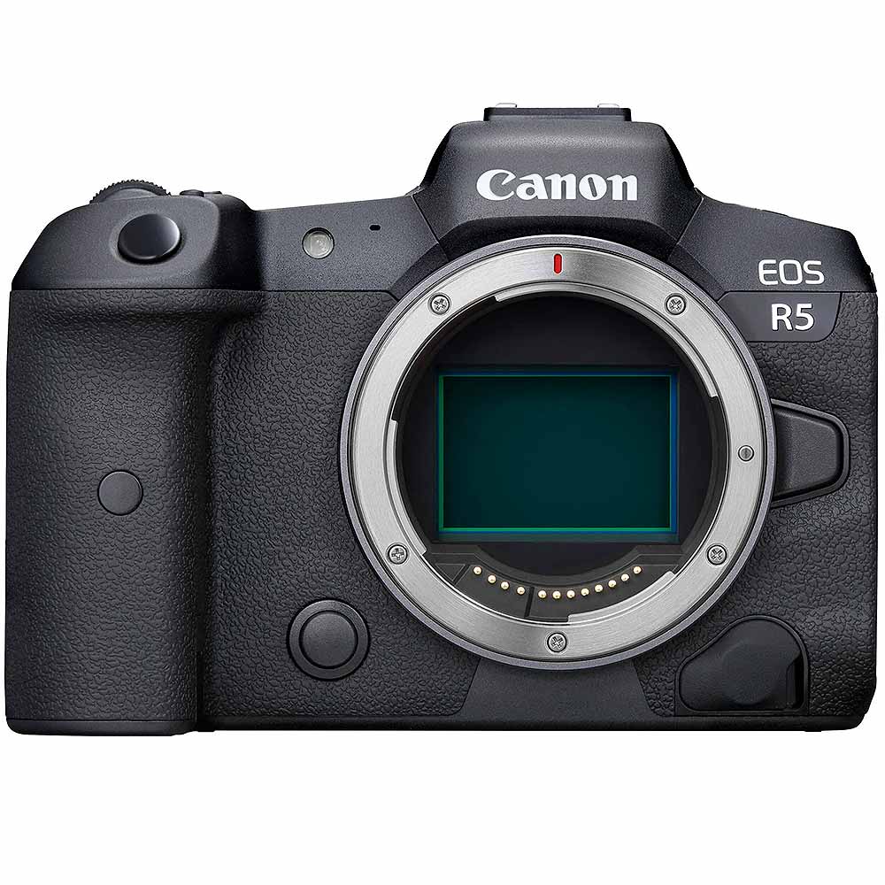 Canon EOS R5 with 24-105mm lens, 45MP sensor, 8K video, and image stabilisation.